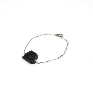 Bracelet Raw Natural Stones (Silver)