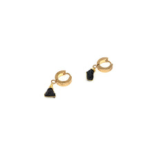Load image into Gallery viewer, Earrings Thick Hoops with One Stone