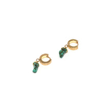 Load image into Gallery viewer, Earrings Thick Hoops with One Stone