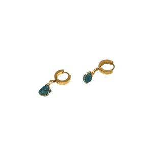 Earrings Thick Hoops with One Stone