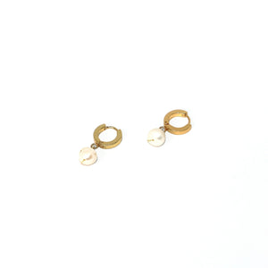 Earrings Thick Hoops with One Stone