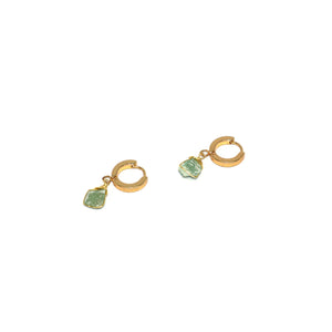 Earrings Thick Hoops with One Stone