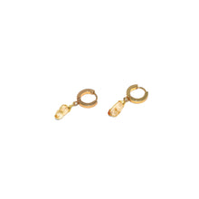 Load image into Gallery viewer, Earrings Thick Hoops with One Stone