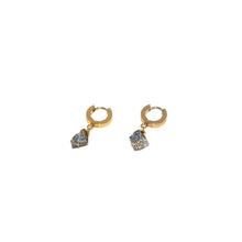 Load image into Gallery viewer, Earrings Thick Hoops with One Stone