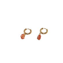 Load image into Gallery viewer, Earrings Thick Hoops with One Stone