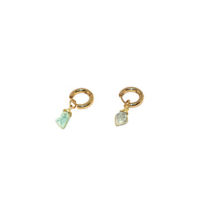 Load image into Gallery viewer, Earrings Thick Hoops with One Stone