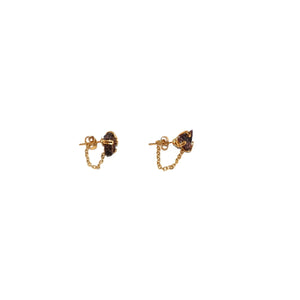Earrings Spider Stud with Chain Stones