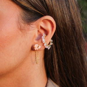 Earrings Spider Stud with Chain Stones
