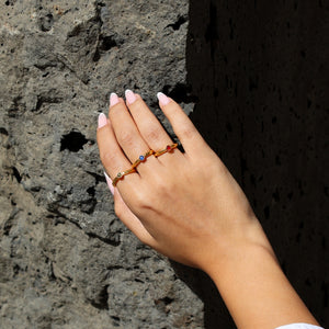 Ring Birthstone Gold Plated