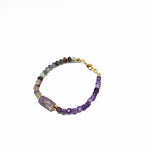Load image into Gallery viewer, Bracelet Semiprecious Beads with Cilinder Stone in the Middle 