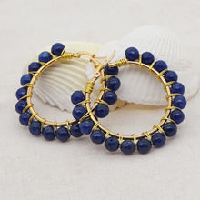 Load image into Gallery viewer, Earrings Hoops Wrapped Beads