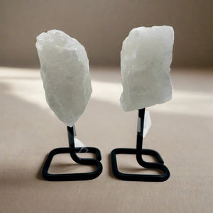 Clear Quartz Stone Metal Base