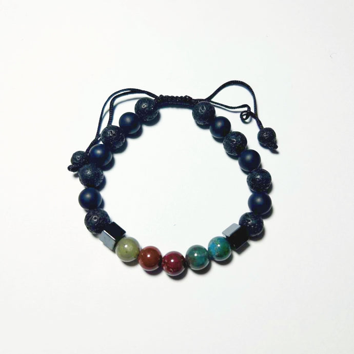 Bracelet Man Onyx/Agate/Hematite 8mm