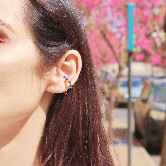 Earrings Hanging Vertical Stones