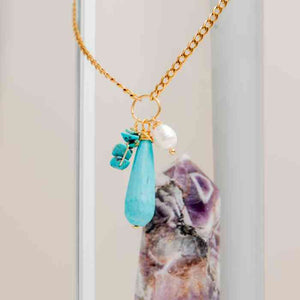 Necklace Sailor with Crystals and Pearls