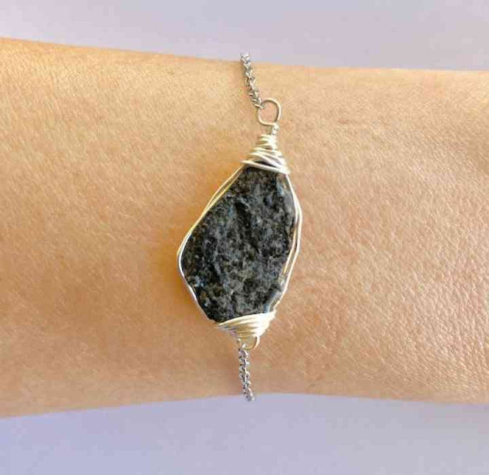 Bracelet Cage Natural Stones (Silver)