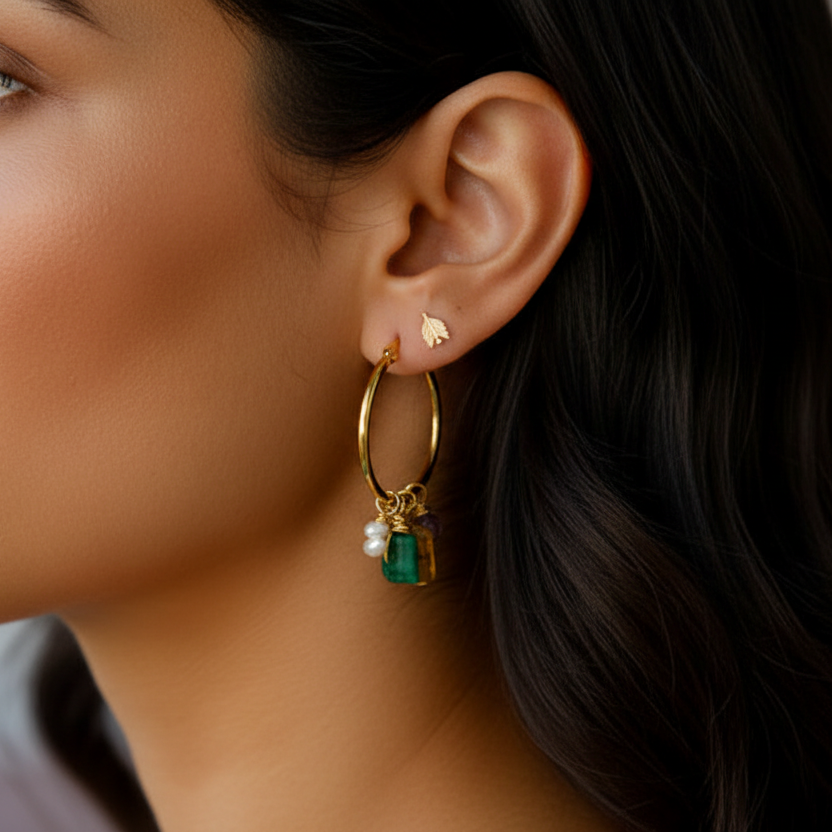 Earrings Hoops With Charms