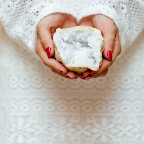 Geode Natural Stone White Big