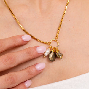 Necklace Sailor with Crystals and Pearls