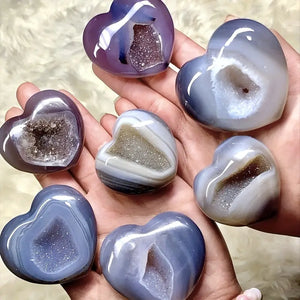 Agate Geode Stone Heart