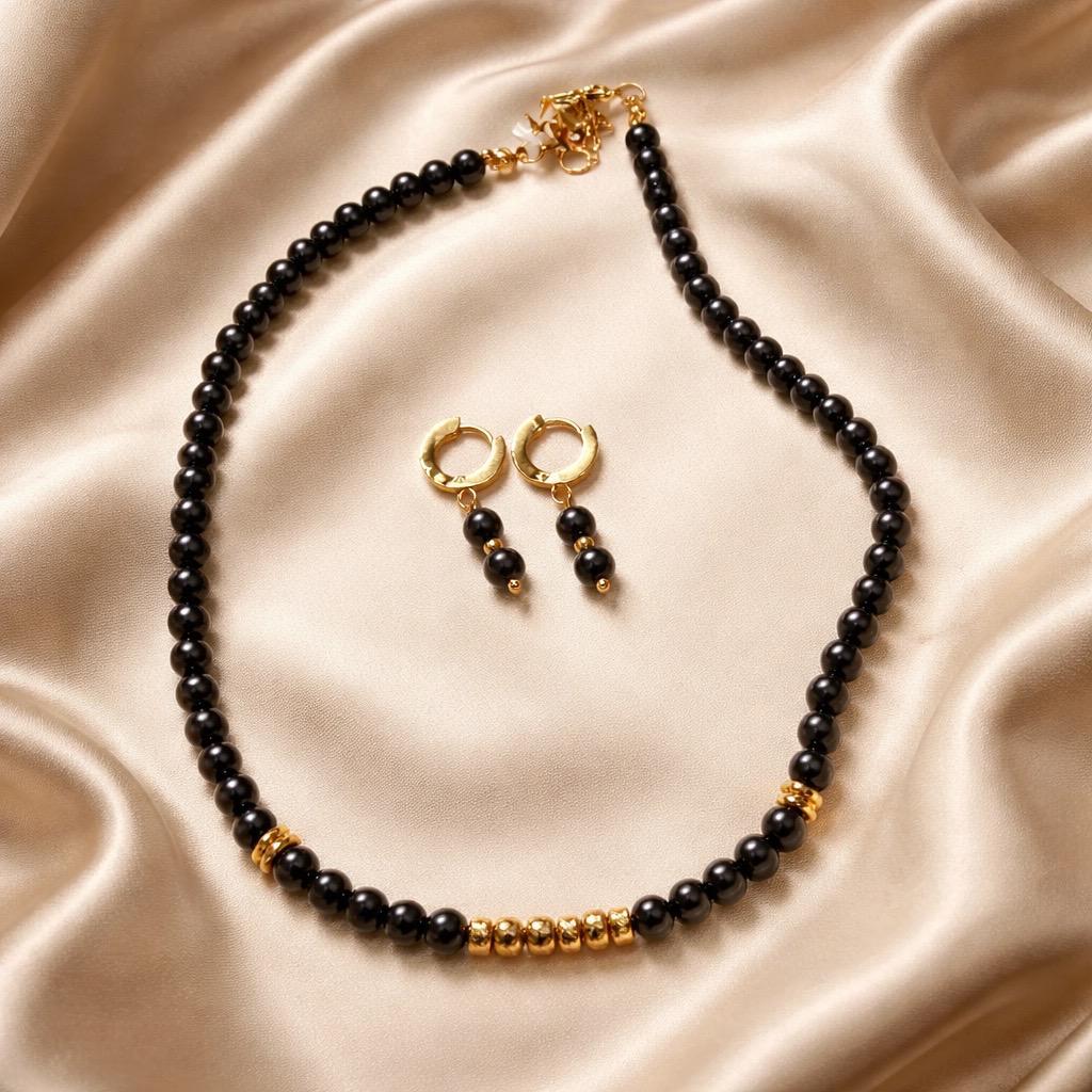 Necklace and Earrings Harmony Set with Beads