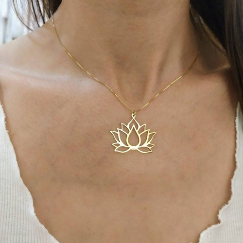 Necklace Small Lotus Stainless Steel