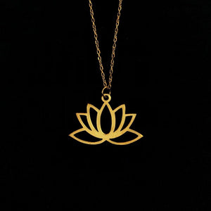 Necklace Small Lotus Stainless Steel