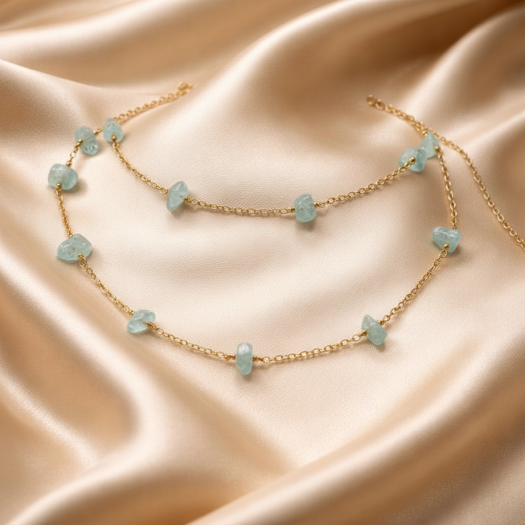 Necklace Rosary with Chopped Stones