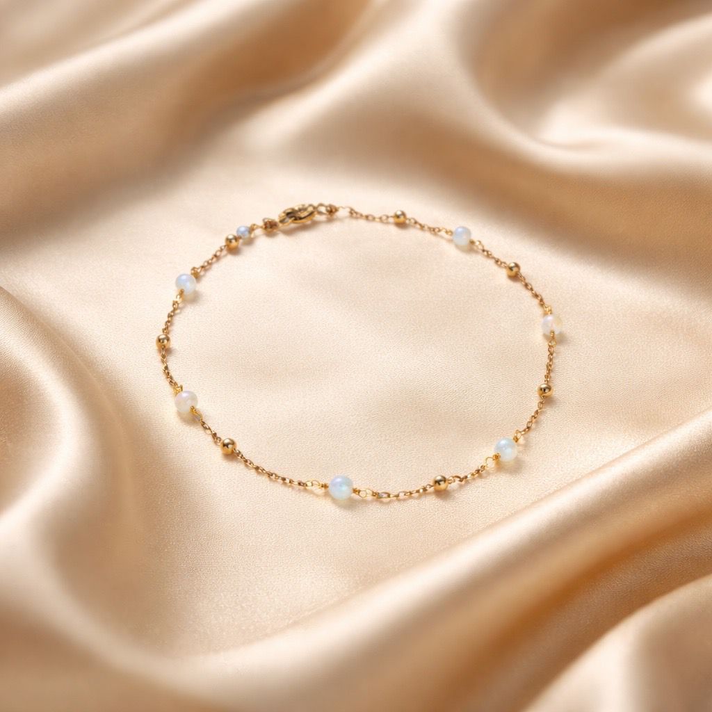 Anklets Beaded Stones Simple