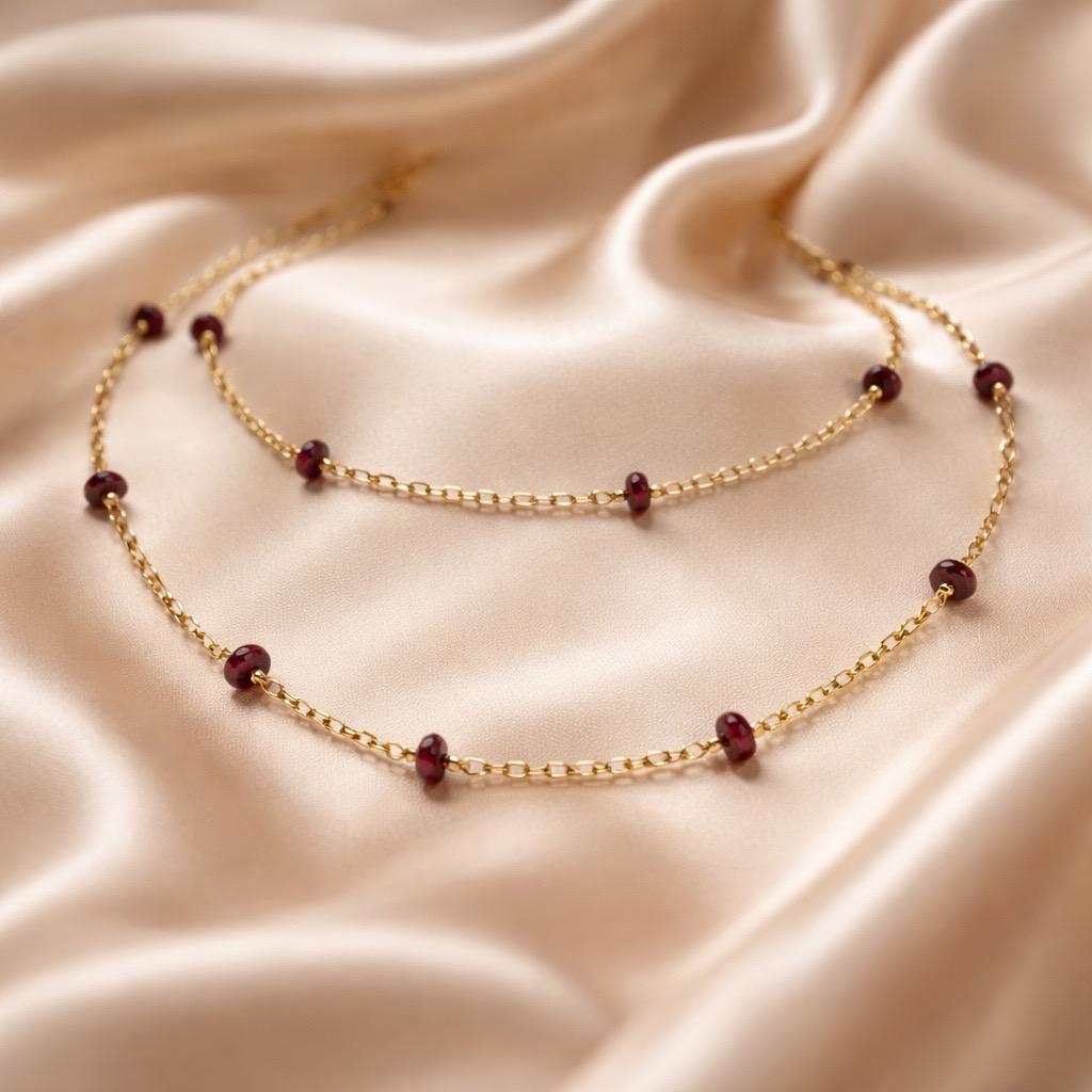 Necklace Rosary with Chopped Stones