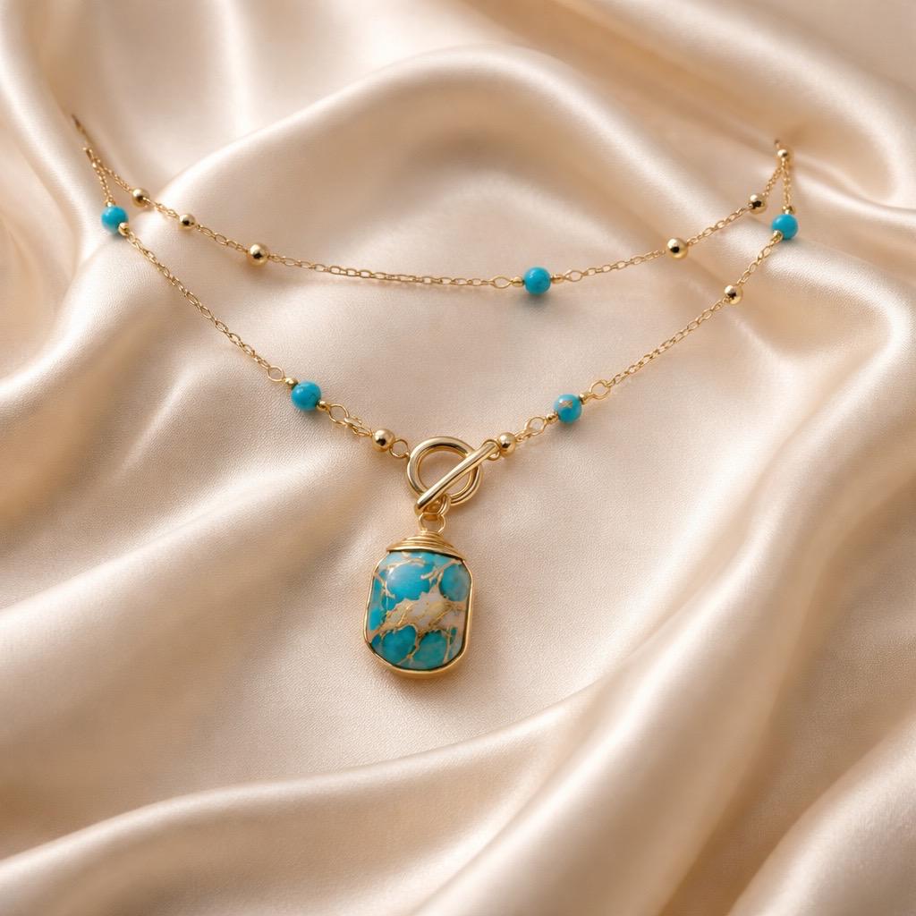 Necklace Long Sailor Beads with One Stone