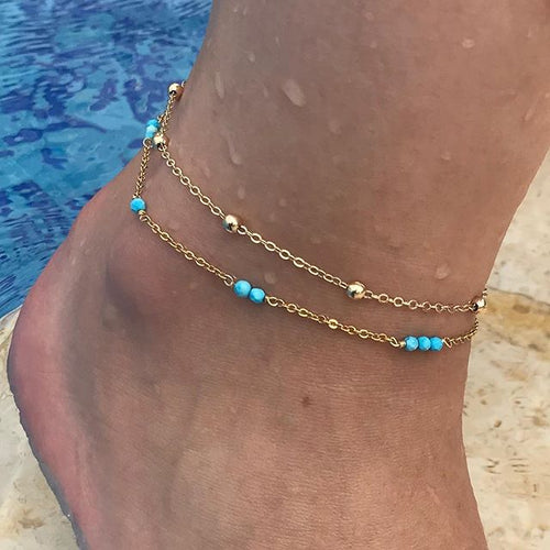 Anklets Beaded Stones Simple