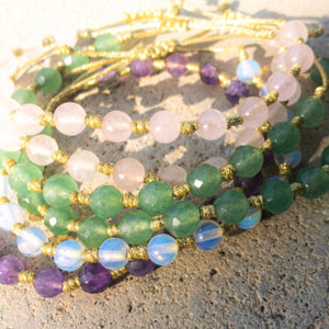 Bracelet Gold Thread Beads Woman