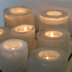 Selenite Candle Holder