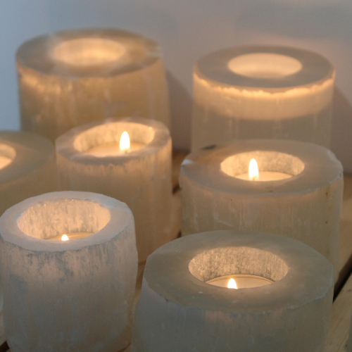 Selenite Candle Holder