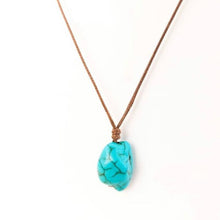 Load image into Gallery viewer, Necklace Leather Raw Stones