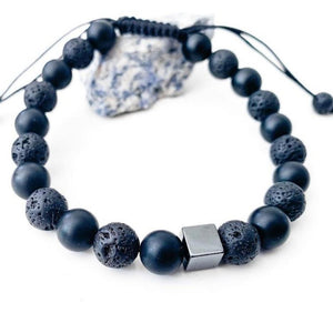 Bracelet Man Lava Stone/Hematite/Onyx