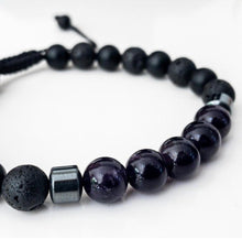 Load image into Gallery viewer, Bracelet Man Amethyst/Lava/Onyx