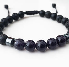 Load image into Gallery viewer, Bracelet Man Amethyst/Lava/Onyx