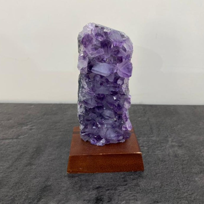 Amethyst Stone Wood Base