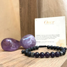 Load image into Gallery viewer, Bracelet Man Amethyst/Lava/Onyx