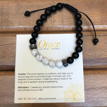 Load image into Gallery viewer, Bracelet Man Howlite/Onyx/Hematite