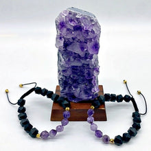 Load image into Gallery viewer, Bracelet Faceted Beads Man Amethyst/Onyx