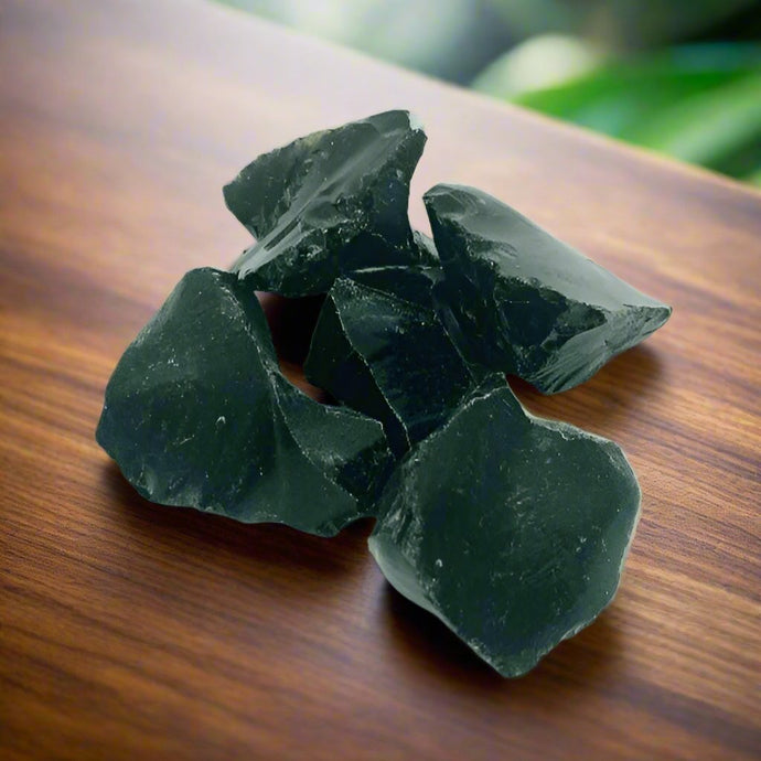 Tumbled Stone Raw Black Obsidian