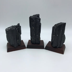 Black Tourmaline Stone Wooden Base