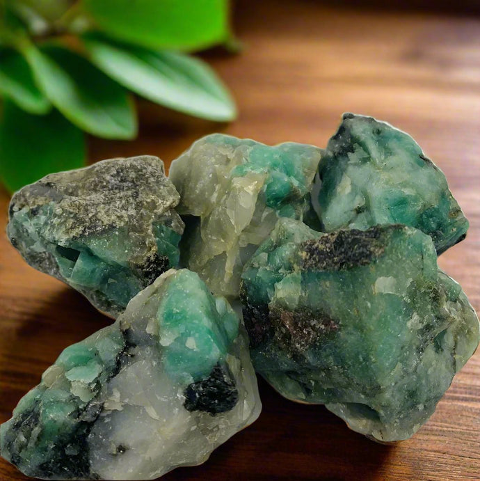 Tumbled Stone Raw Brazilian Emerald