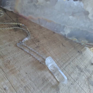 Necklace Quartz Crystal Long Pointed