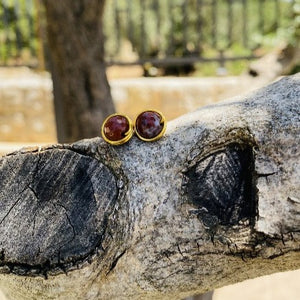Red Agate Studs