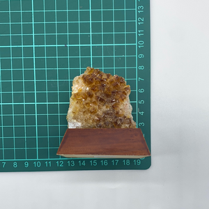 Citrine Geode Stone Wood Base