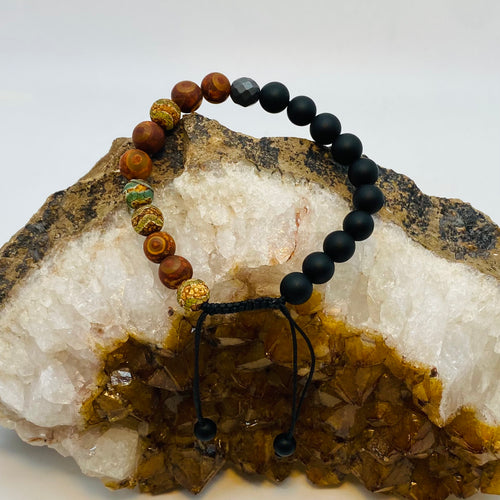 Bracelet Man Tibetan Jasper/Hematite/Onyx